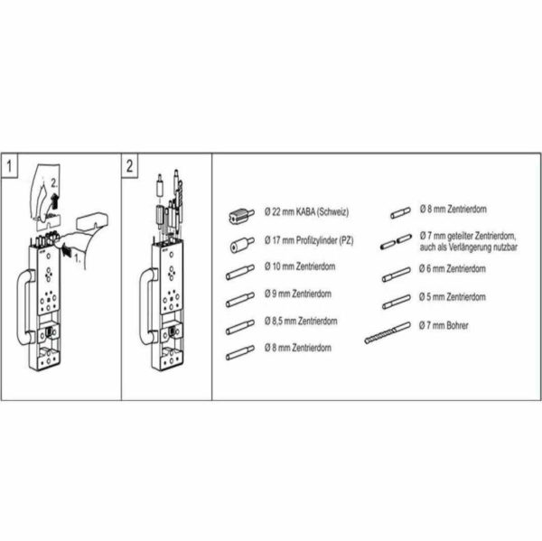 HEWI BL305.6.10U pour le perçage des garniture de portes